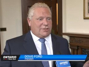 Ontario Premier Doug Ford appears in a video on Ontario News Now, a taxpayer-funded website produced by the governing Progressive Conservative party.