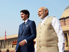 Prime Minister Justin Trudeau is greeted by Indian Prime Minister Narendra Modi at the Presidential Palace in New Delhi, India on Feb. 23, 2018.