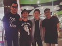 Indonesian rock band 'Seventeen' pose for a picture. Ifan, the leader singer (second from right) is reportedly the lone survivor of the band who were killed in the tsunami, along with Ifan's wife.