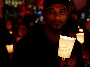 The 70th anniversary of the UN's Universal Declaration of Human Rights is celebrated with a torchlight procession in Milan, Italy, on Dec. 10, 2018.