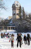 Skaters enjoy a beautiful day in Winnipeg’s Assiniboine Park.