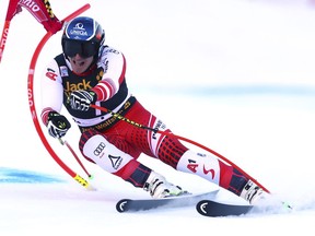 Austria's Matthias Mayer competes during a ski World Cup Men's Super G in Bormio, Italy, Saturday, Dec. 29, 2018.