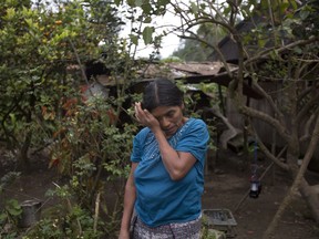 Maria Gomez, aunt of Felipe Gomez Alonzo, an 8-year-old Guatemalan boy who died in U.S. custody, cries as she retells memories of him in Yalambojoch, Guatemala, Saturday, Dec. 29, 2018. In the village the political hue and cry in the United States seems a world away. There's only deep sadness over the death of Felipe.