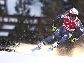 Norway's Aleksander Aamodt Kilde speeds down the course during a ski World Cup Men's Downhill training in Bormio, Italy, Thursday, Dec. 27, 2018.
