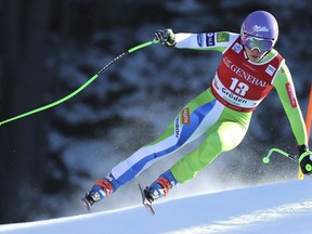 Slovenia's Ilka Stuhec competes during a ski World Cup Women's Downhill, in Val Gardena, Italy, Tuesday, Dec. 18, 2018.