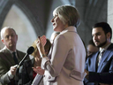 Employment Minister Patricia Hajdu defends the federal government's summer jobs funding conditions while speaking to reporters at Parliament Hill on Jan. 29, 2018.