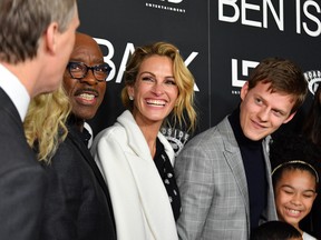Peter Hedges, Courtney B. Vance, Julia Roberts, and Lucas Hedges.