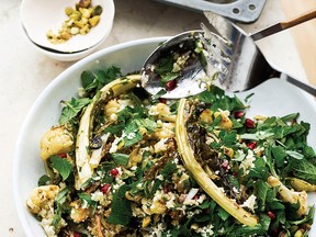 Cauliflower, pomegranate and pistachio salad