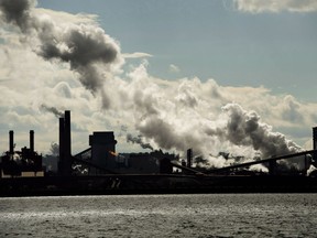 The steel mills on the Hamilton waterfront harbour are shown in Hamilton, Ont., on Tuesday, October 23, 2018. Canada's push to be a world leader in the fight against climate change may be hampered by its distinction for producing the most greenhouse gas emissions per person among the world's 20 largest economies.