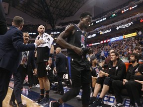 Los Angeles Clippers guard Patrick Beverley (21) is ejected from the game against the Dallas Mavericks for throwing a ball at a fan during the second half of an NBA basketball game in Dallas, Sunday, Dec. 2, 2018.