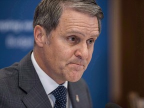 Manitoba Finance Minister Cameron Friesen speaks about the 2018 budget during media lockup at the Manitoba Legislature in Winnipeg on Monday, March 12, 2018. Manitoba and the federal government are pledging a combined $8.4 million to tackle the province's growing methamphetamine crisis.