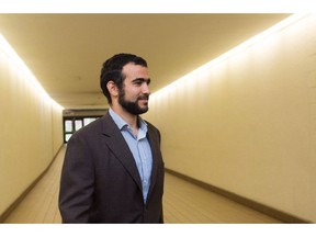 Omar Khadr leaves court after a judge ruled to relax bail conditions in Edmonton on Friday, Sept. 18, 2015. Former Guantanamo Bay detainee Omar Khadr wants to change some of the conditions of his bail, asking for a Canadian passport to travel to Saudi Arabia and requesting phone contact with his controversial sister.