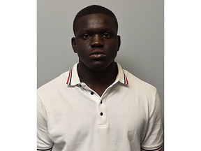 Nelson Lugela is seen in this undated police handout photo provided by the Alberta Courts. Nelson Lugela, 21, is on trial for second-degree murder in the death of Calgary Stampeder Mylan Hicks outside the Marquee Beer Market in September 2016.