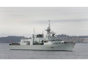 HMCS Calgary returns to Victoria Friday Oct. 24, 2008. The commander of a Canadian warship in the Pacific says his crew witnessed potential violations of UN sanctions against North Korea while patrolling in the East China Sea, but was under orders not to intercept any suspicious vessels.