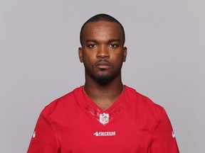 This is a 2015 photo of Mylan Hicks of the San Francisco 49ers NFL football team. A man charged in the 2016 shooting death of a Canadian Football League player is scheduled to stand trial today. Nelson Tony Lugela, 21, has pleaded not guilty to a charge of second-degree murder in the death of Mylan Hicks, a 23-year-old defensive back who was on the practice roster of the Calgary Stampeders. THE CANADIAN PRESS/AP