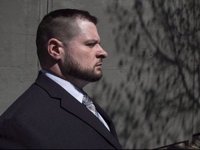 Const. James Forcillo leaves court in Toronto on Monday, May 16 , 2016, after a suspension in his sentencing hearing. A Toronto police officer who shot a teenager on an empty streetcar five years ago finds out today if Canada's top court will hear his case.