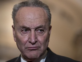 Senate Minority Leader Chuck Schumer, D-N.Y., leaves a closed-door security briefing by CIA Director Gina Haspel on the slaying of Saudi journalist Jamal Khashoggi and the involvement of the Saudi crown prince, Mohammed bin Salman, at the Capitol in Washington, Tuesday, Dec. 4, 2018.