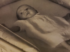 A photo provided by Connie Moultroup of her as an infant.