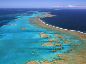 A recent, undated photo shows a reef barrier in the French pacific overseas territory of New Caledonia.