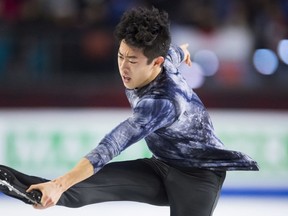 Nathan Chen, of the United States, skates during the men's free skate at the Grand Prix figure skating finals in Vancouver, Friday, Dec. 7, 2018.