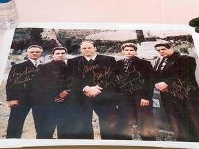 Police investigating an alleged Mafia branch in Hamilton, Ont., found an autographed photo of the cast of The Sopranos, the popular Mafia television series.