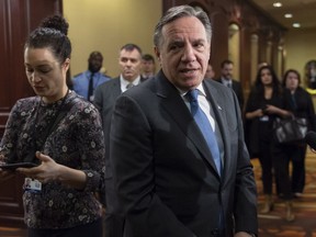 Quebec Premier Francois Legault arrives at the the first ministers' meeting in Montreal on Friday, December 7, 2018.