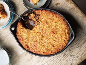 Slow-cooked chicken with a crisp corn crust