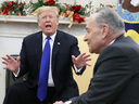U.S. President Donald Trump argues about border security with Senate Minority Leader Chuck Schumer (D-NY) in the Oval Office on Dec. 11, 2018 in Washington, D.C.