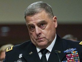 FILE - In this May 25, 2017 file photo, Army Chief of Staff Gen. Mark Milley listens to a question while testifying on Capitol Hill in Washington, before a Senate Armed Services Committee hearing on the Army's fiscal 2018 budget. President Donald Trump will tap Gen. Mark Milley as his next top military adviser, choosing a battle-hardened commander who has served as chief of the Army for the last three years, U.S. officials said Friday.