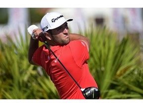 Spain's Jon Rahm hits from the fourth tee during the last round of the Hero World Challenge at Albany Golf Club in Nassau, Bahamas, Sunday, Dec. 2, 2018.