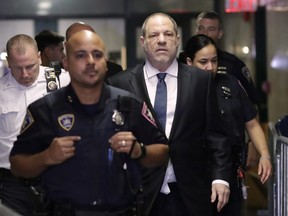 Harvey Weinstein enters State Supreme Court in New York on Oct. 11, 2018.