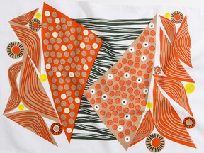 Abstract and figurative art is playful and simple pieces like this tea towel make it easy to be on trend.