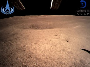 This handout picture taken by the Chang'e-4 probe and released to AFP by China National Space Administration on January 3, 2019 shows an image of the "dark side" of the moon.