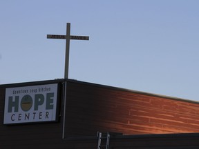 This Nov. 1, 2018, file photo shows the Hope Center women's shelter in downtown Anchorage, Alaska. A federal judge in Alaska will hear arguments Friday, Jan. 11, 2019, in a lawsuit filed by the faith-based shelter against the city over a requirement that it accept transgender women. Alliance Defending Freedom, a conservative Christian law firm, is seeking a preliminary injunction to stop the city from applying its gender identity law to the Hope Center shelter.