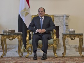 FILE - In this Jan. 10, 2019 file photo, Egyptian President Abdel-Fattah el-Sissi meets with U.S. Secretary of State Mike Pompeo, in Cairo, Egypt. In televised comments aired Wednesday, Jan. 23, 2019, el-Sissi said the most painful part of his economic reform program are over, but cautioned there is still some way to go before it's completed. The reforms included floating the currency, cuts in state subsidies on basic goods, and introducing a wide range of new taxes. The measures led to a significant rise in prices that the hit the middle and working classes the hardest.