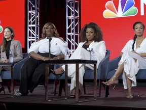 Jennifer Carpenter, from left, Retta, Lorraine Toussaint and Susan Kelechi Watson participate in the Women of Drama panel during the NBCUniversal TCA Winter Press Tour on Tuesday, Jan. 29, 2019, in Pasadena, Calif.