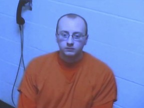 In this image made from a pool video by KSTP-TV, Jake Thomas Patterson, 21, who is accused of abducting 13-year-old Jayme Closs and holding her captive for three months, makes his initial court appearance Monday, Jan 14, 2019, via video feed from the Barron County jail during his bond hearing in Barron, Wis. Judge James Babler set his bail at $5 million. (KSTP-TV via AP, Pool)