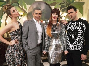 The cast of the television show "Schitt's Creek," Annie Murphy (left to right) Eugene Levy, Catherine O'Hara and Daniel Levy is shown in a handout photo. THE CANADIAN PRESS/HO-CBC MANDATORY CREDIT