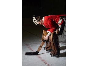 Mark O'Brien as Terry Sawchuk is shown in the film "Goalie" in this undated handout photo. A biopic tracing the brutal life and extraordinary career of legendary goaltender Terry Sawchuk is hitting the big screen in March. "Goalie" stars O'Brien as the Winnipeg-born hockey great, whose run through the '50s and '60s established him as the winningest goaltender in the National Hockey League's history.