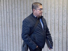 Hector Mantolino, charged with not paying Filipino temporary workers their required wages, arrives at Nova Scotia Supreme Court at his sentencing in Halifax on Friday, Jan. 4, 2019. Mantolino, owner and operator of Mantolino Property Services Ltd., entered a guilty plea to charges under the Immigration and Refugee Protection Act following a Canada Border Services Agency investigation.