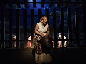 A scene from Robert Lepage's play "SLAV," is shown in a handout photo.