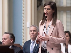 Quebec Deputy premier and Public Security Minister Genevieve Guilbault responds to the Opposition during question period on December 4, 2018 at the legislature in Quebec City.