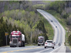 Highway 104, the artery connecting mainland Nova Scotia to Cape Breton Island is seen on Tuesday, May 24, 2016. The environmental assessment of a plan to twin a deadly 38-kilometre stretch of Nova Scotia's Highway 104 has been approved by the province's environment minister.