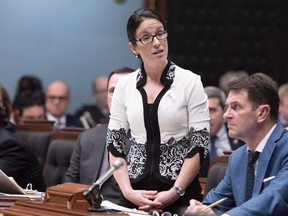 Quebec Justice Minister Sonia LeBel responds to the Opposition during question period December 5, 2018 at the legislature in Quebec City.