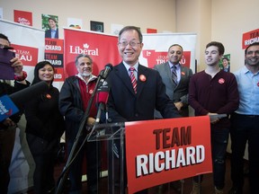 Richard T. Lee, who will be the replacement byelection candidate for the Liberal Party in the Burnaby South riding, reacts to applause from supporters during a news conference in Burnaby, B.C., on January 19, 2019. Housing is shaping up to be a defining issue in the byelection, set for Feb. 25, and in the federal election later this year. In Burnaby, renters have been kicked out of older apartments to make way for luxury condos, and sky-high prices are shutting millennials out of the market.