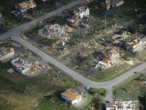 Damage from a tornado is seen in Dunrobin, Ont. west of Ottawa on September 22, 2018. The Insurance Bureau of Canada says severe weather caused $1.9 billion in insured damage last year. An early-May windstorm that affected Ontario and parts of Quebec and topped $410 million -- with $380 million of this damage being in Ontario.