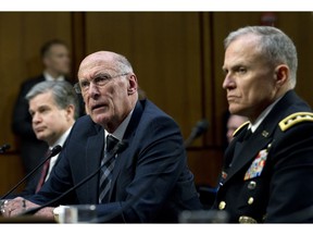 Director of National Intelligence Daniel Coats testifies before the Senate Intelligence Committee on Capitol Hill in Washington Tuesday, Jan. 29, 2019.