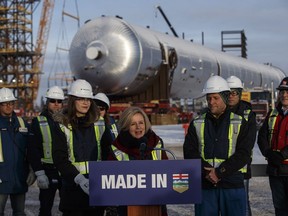 Alberta Premier Rachel Notley visits Inter Pipeline's Heartland Petrochemical Complex in Fort Saskatchewan, Alta., on Thursday, January 10, 2019. The Heartland Petrochemical Complex is a $3.5-billion private-sector investment spurred by the province's royalty credit program.