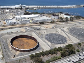 FILE - The Sept. 4, 2015 file photo shows the Carlsbad, Calif. desalination plant which borders Interstate 5 on one side and the Pacific Ocean on the other in Carlsbad, Calif. UN Warns of Rising Levels of Toxic Brine as Desalination Plants Meet Growing Water Needs.