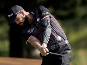 Troy Merritt plays his shot from the second tee during the first round of the Tournament of Champions golf event, Thursday, Jan. 3, 2019, at Kapalua Plantation Course in Kapalua, Hawaii.